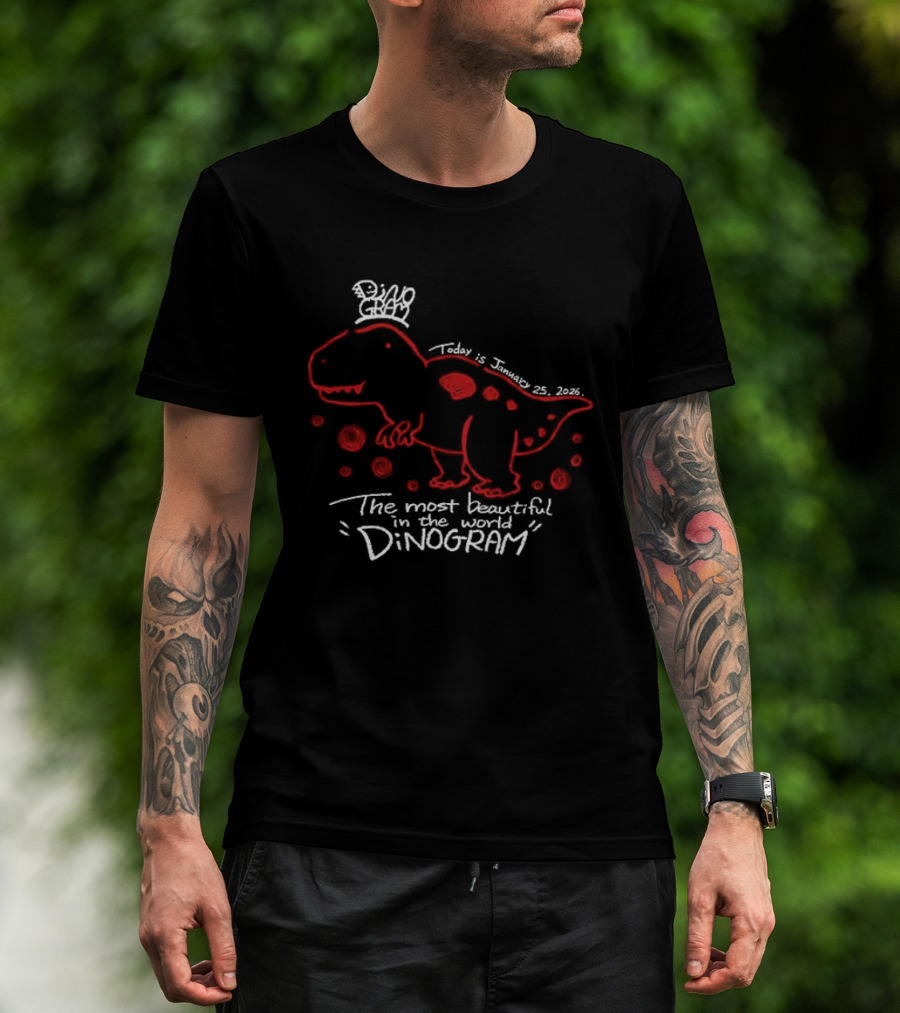 The Most Beautiful Dinogram Dinosaur With Red Spots And Crown T-Shirt