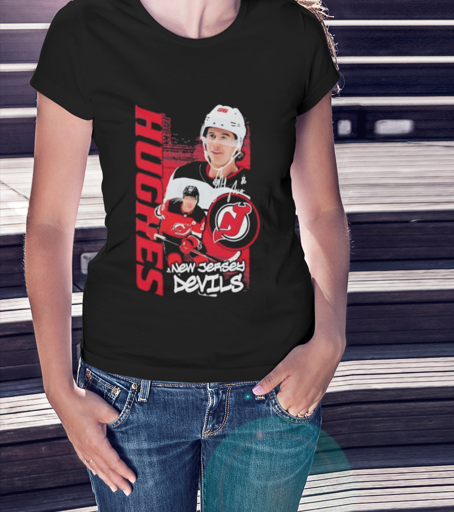 New Jersey Devils Jack Hughes Playmaker Hockey Legend T-Shirt
