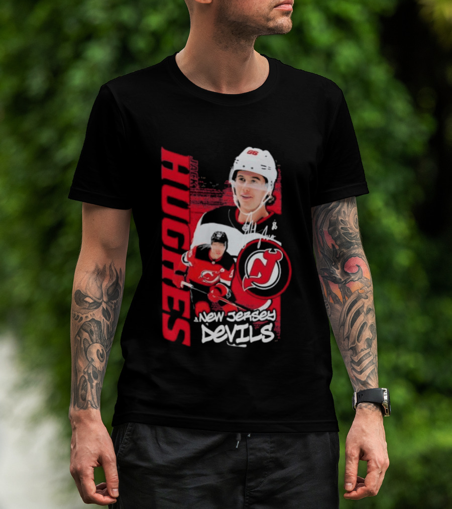 New Jersey Devils Jack Hughes Playmaker Hockey Legend T-Shirt