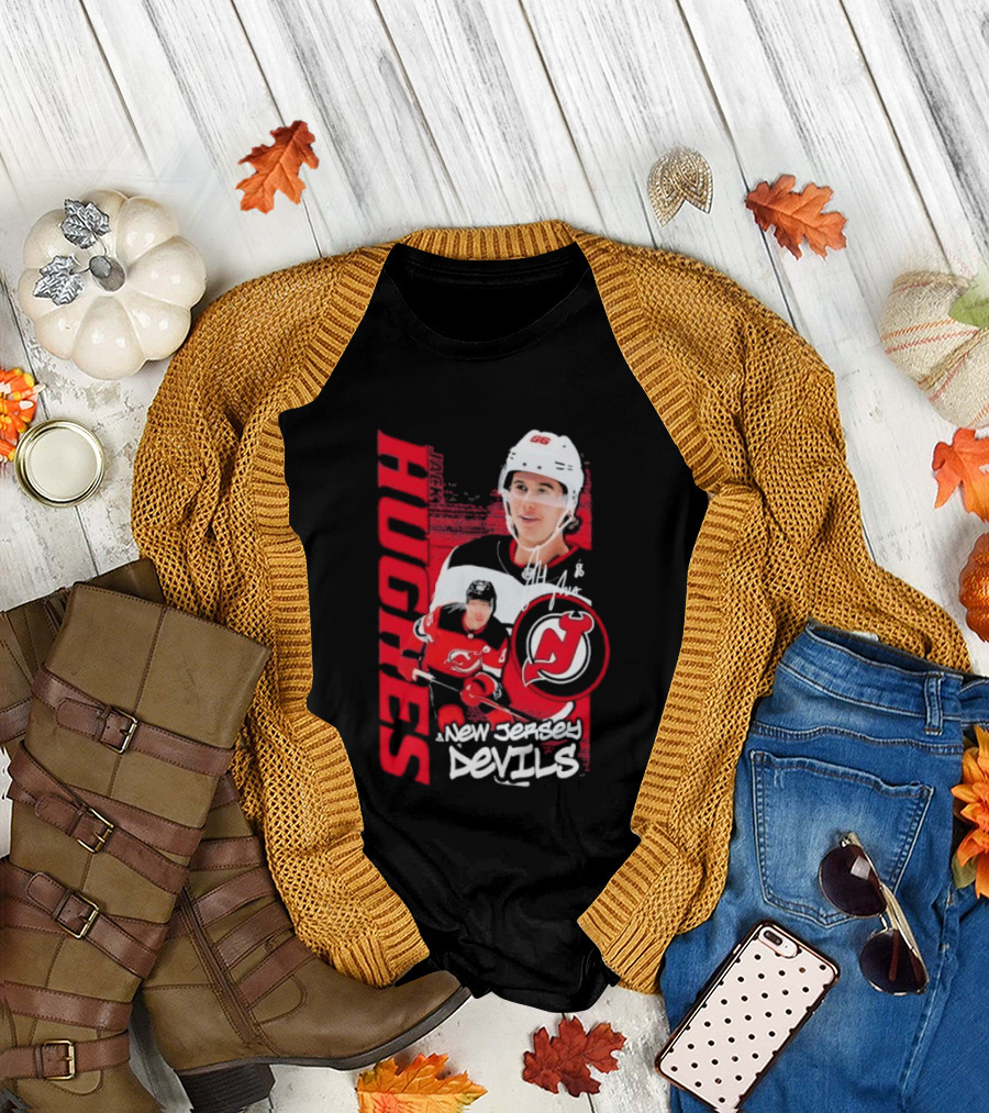 New Jersey Devils Jack Hughes Playmaker Hockey Legend T-Shirt