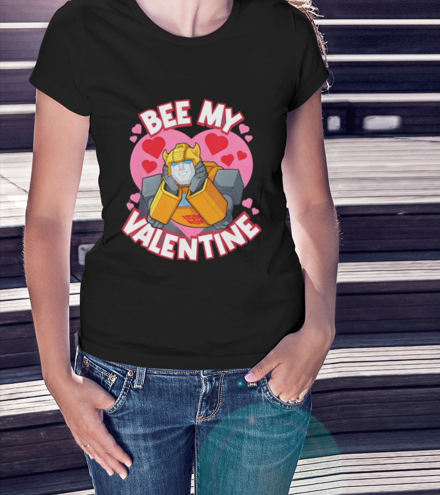 BEE MY VALENTINE Transformers Bumblebee Valentine's Day Hearts T-Shirt