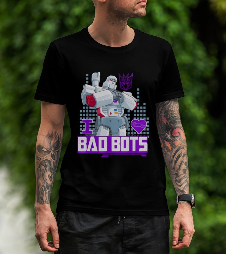 Transformers Valentine's Day Megatron I Love Bad Bots Decepticon T-Shirt