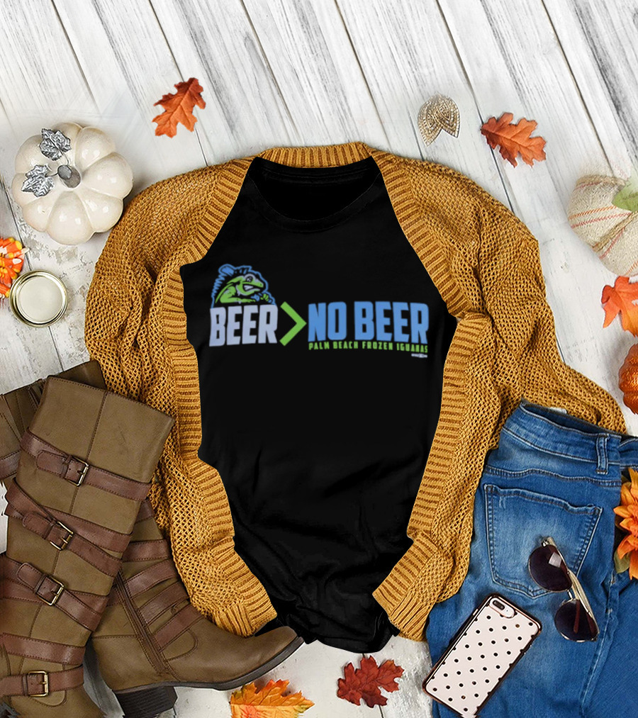 Palm Beach Frozen Iguanas Beer Greater Than No Beer T-Shirt