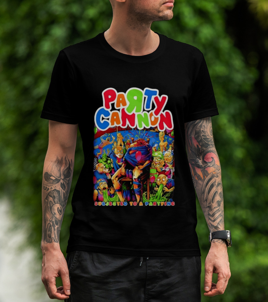 Party Cannon Subjected To A Partying Colorful Cartoon Chaos T-Shirt