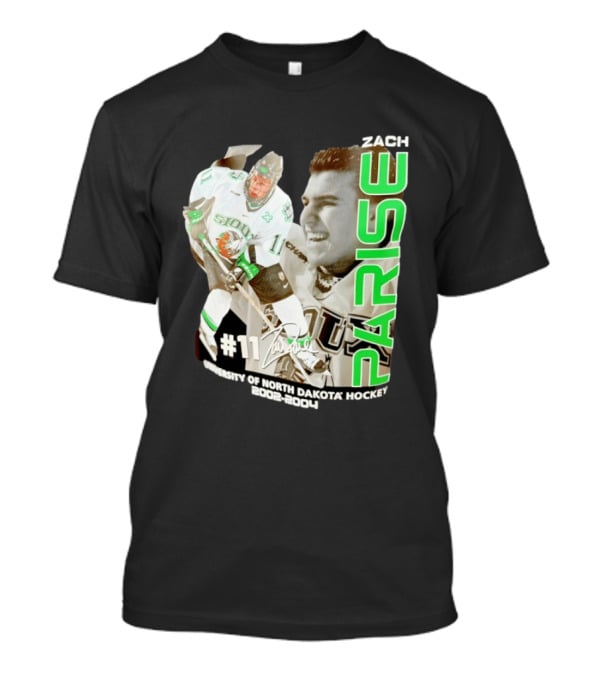Zach Parise University Of North Dakota Hockey 2002 2004 Sioux #11 T-Shirt