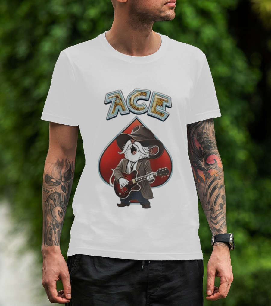 Bob Weir Uncle Pecos ACE Mouse Guitar Spade T-Shirt