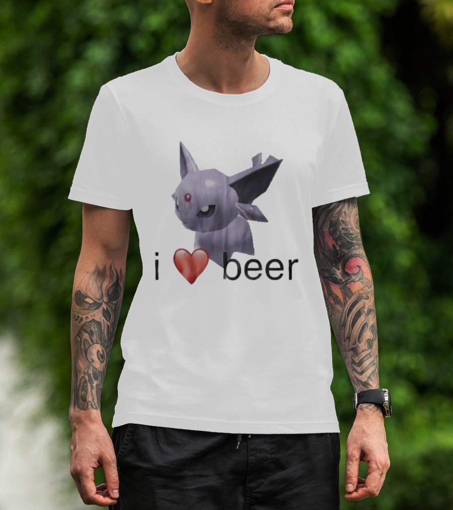 Pokémon Espeon I Heart Beer Meme T-Shirt