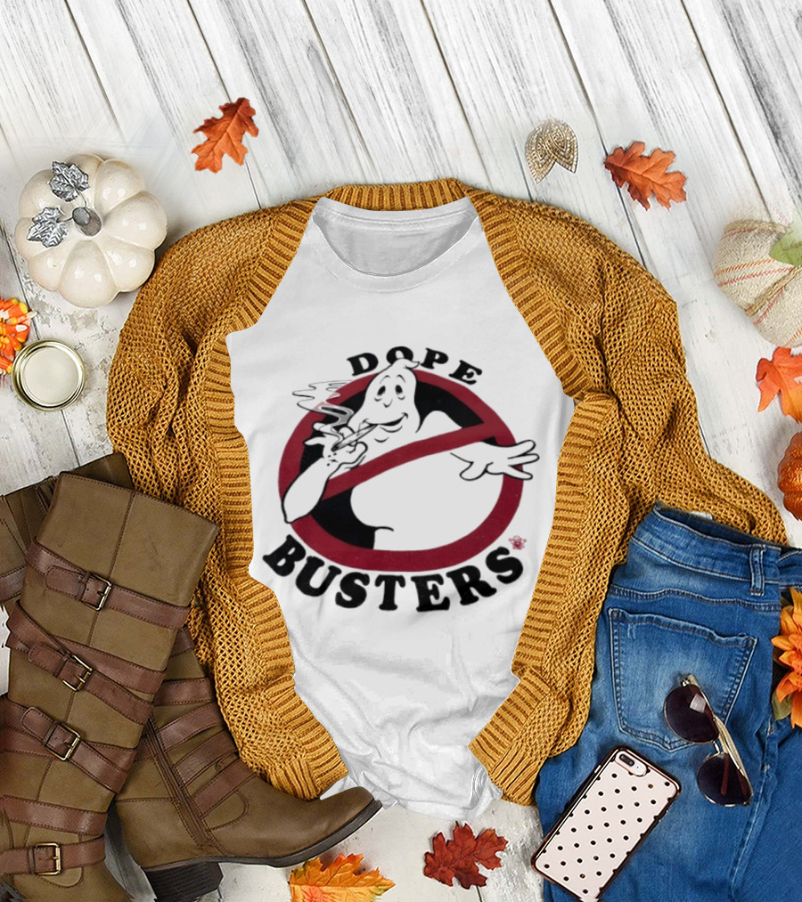 Ghostbusters Dope Busters Smoking Ghost Red Circle T-Shirt