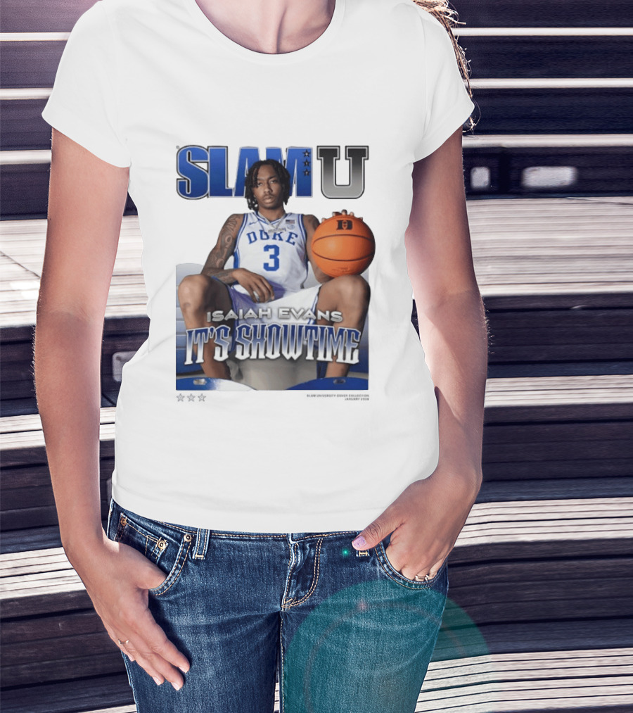 Slam U Isaiah Evans Duke Basketball It's Showtime T-Shirt