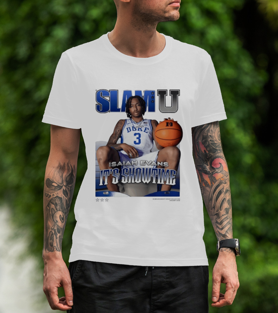 Slam U Isaiah Evans Duke Basketball It's Showtime T-Shirt