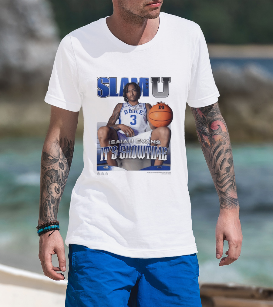 Slam U Isaiah Evans Duke Basketball It's Showtime T-Shirt