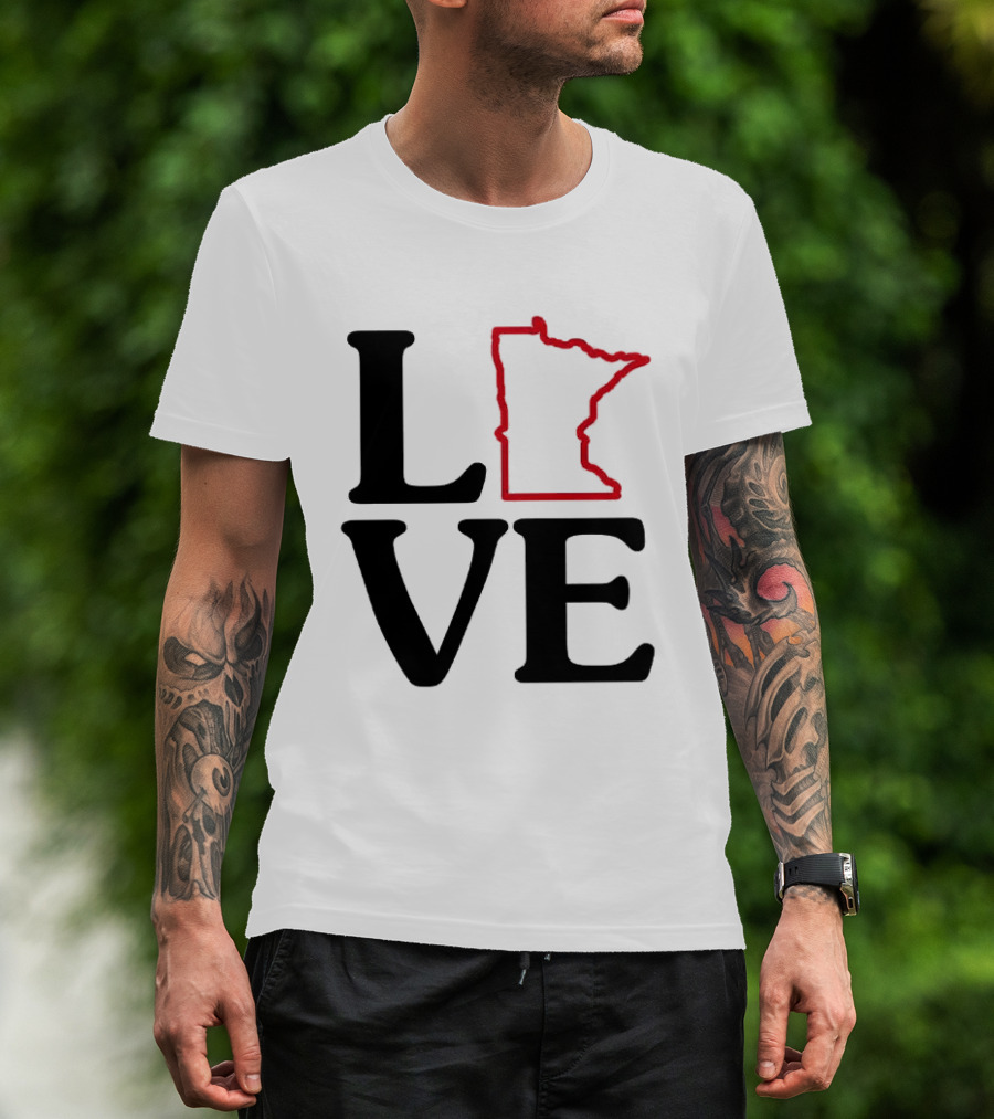Love Minnesota State Map T-Shirt