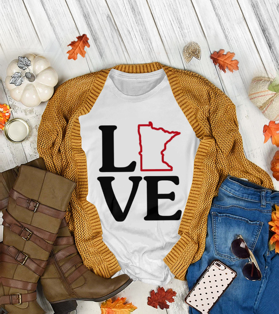 Love Minnesota State Map T-Shirt