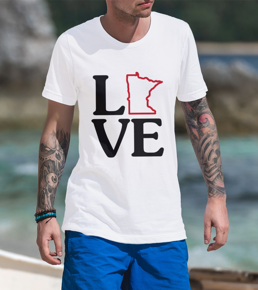 Love Minnesota State Map T-Shirt