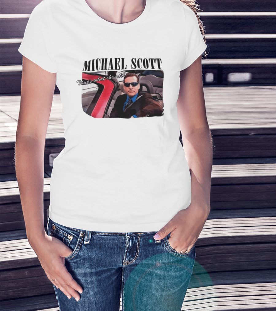 Michael Scott That's What She Said Sunglasses Car Scene T-Shirt