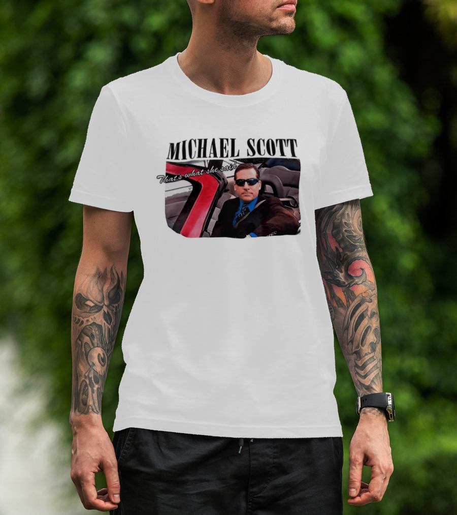 Michael Scott That's What She Said Sunglasses Car Scene T-Shirt