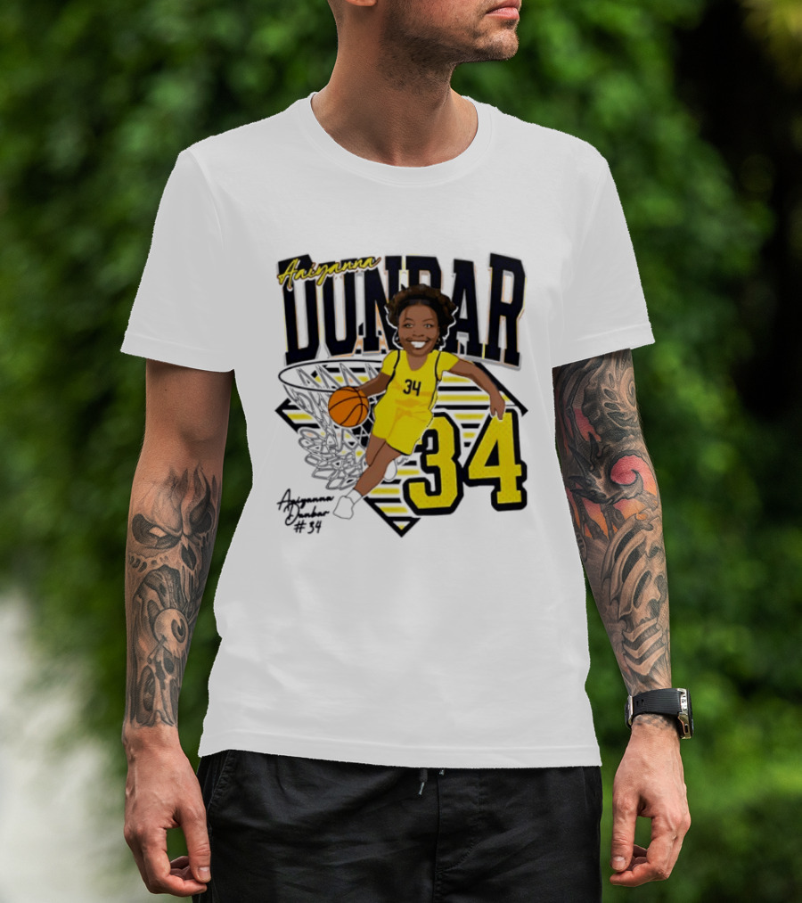 Aaiyanna Dunbar Basketball 34 Michigan Wolverines T-Shirt