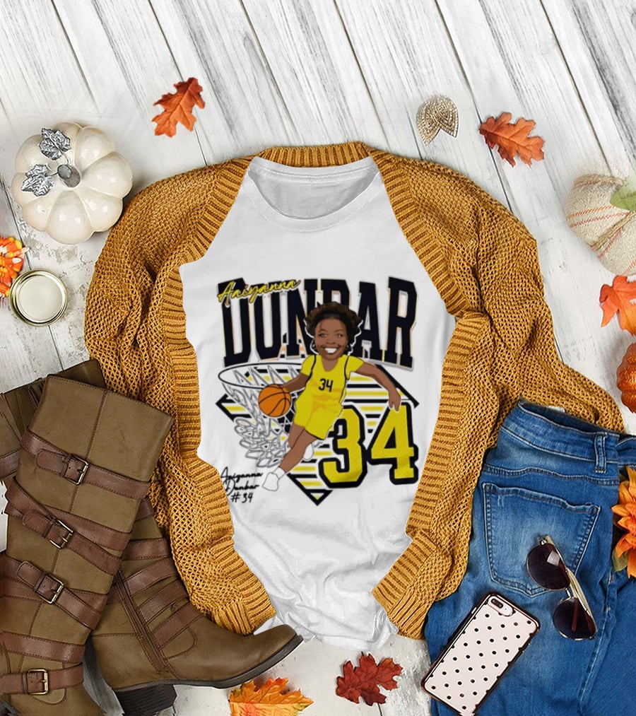 Aaiyanna Dunbar Basketball 34 Michigan Wolverines T-Shirt