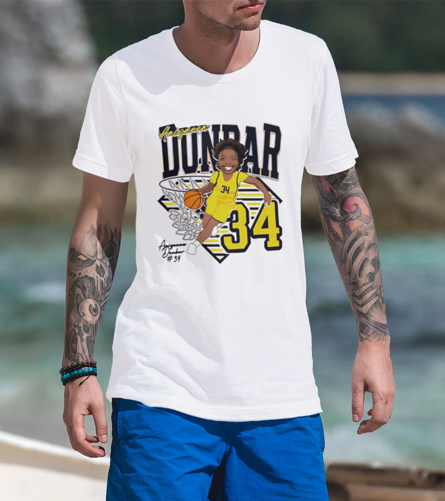 Aaiyanna Dunbar Basketball 34 Michigan Wolverines T-Shirt