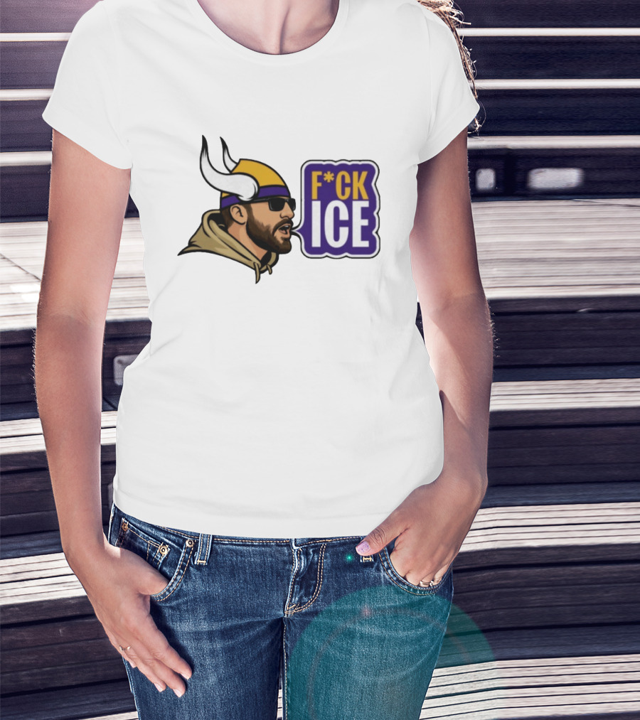 F*CK ICE Viking Horn Helmet Sunglasses T-Shirt