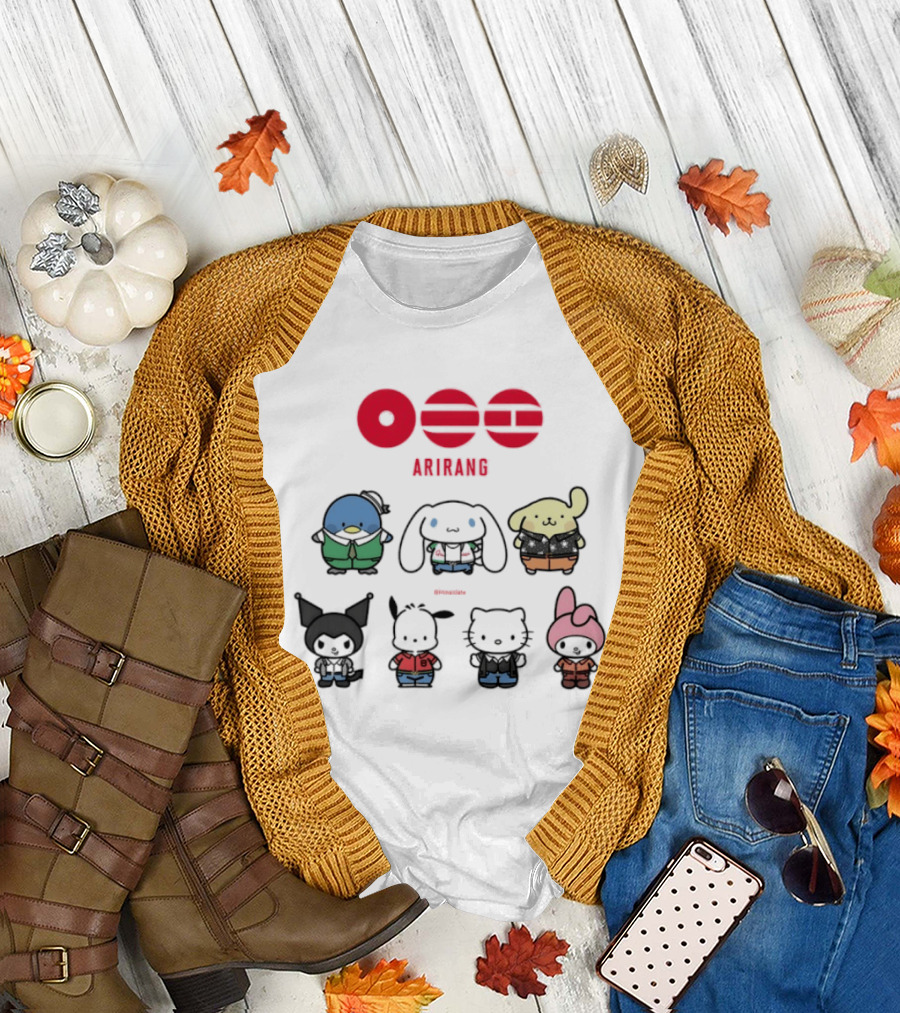 BTS Sanrio Collaboration Arirang Characters Collection Cute Cartoons T-Shirt