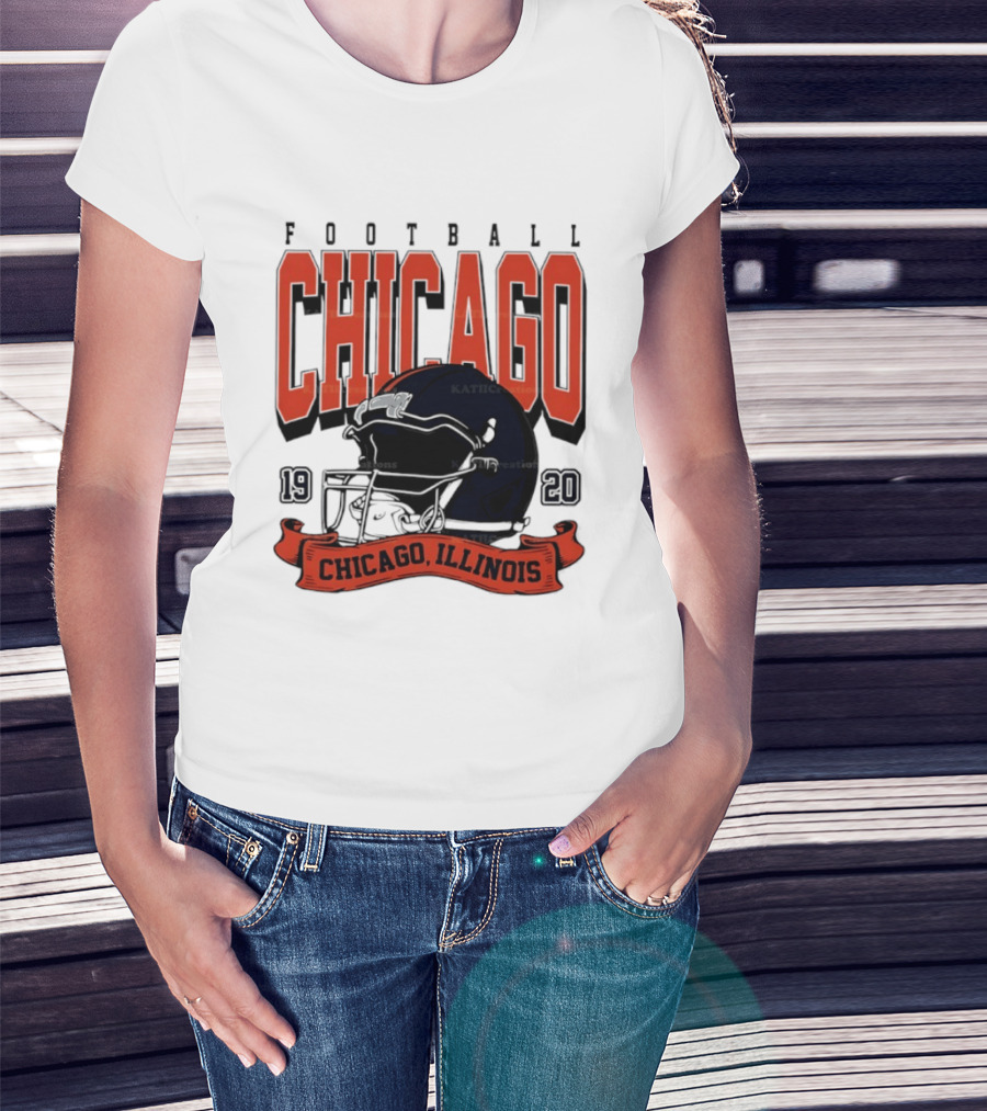 Chicago Football Helmet 1920 Illinois Sports Team T-Shirt