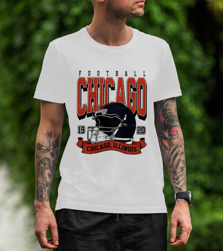 Chicago Football Helmet 1920 Illinois Sports Team T-Shirt