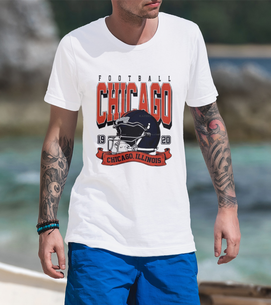 Chicago Football Helmet 1920 Illinois Sports Team T-Shirt