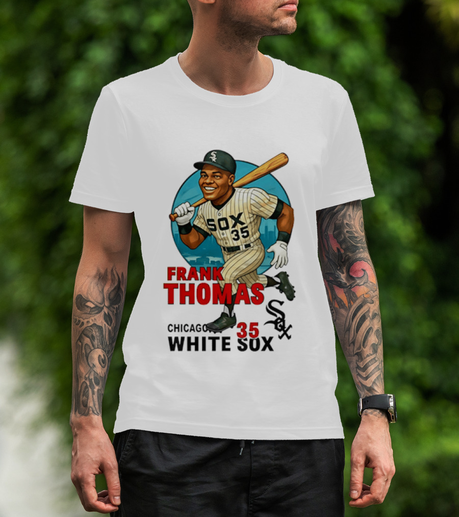 Frank Thomas Chicago White Sox 35 Caricature Sox Legend T-Shirt