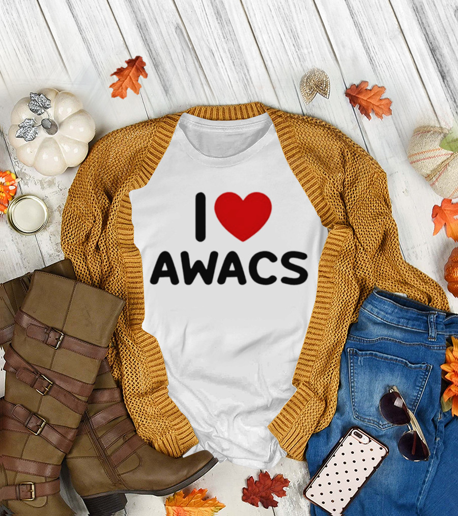I Love AWACS Heart Symbol Enthusiast Recognition T-Shirt
