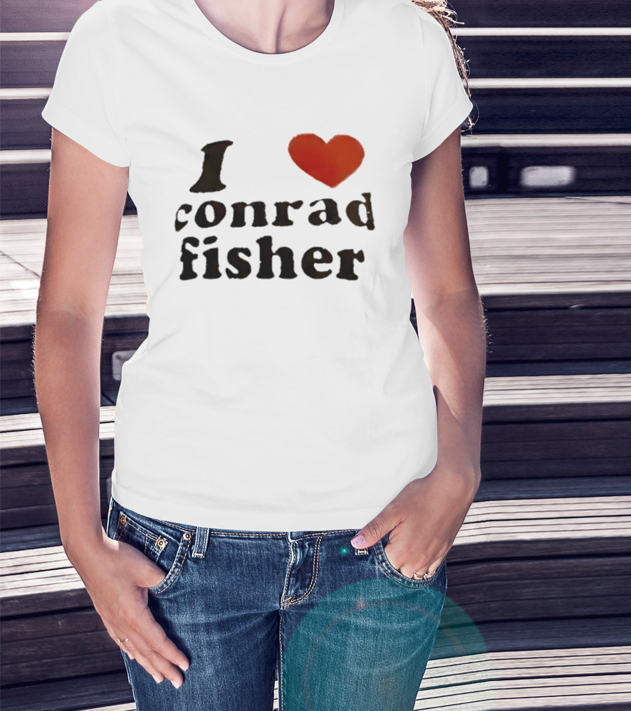 I Love Conrad Fisher Red Heart Trending Search T-Shirt