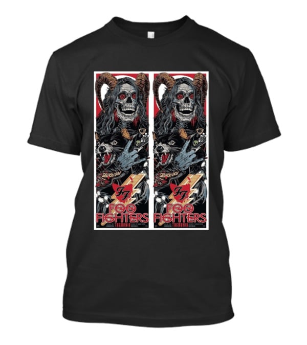 Foo Fighters UTAS Stadium Tasmania 2026 Event With Skull And Wolf T-Shirt