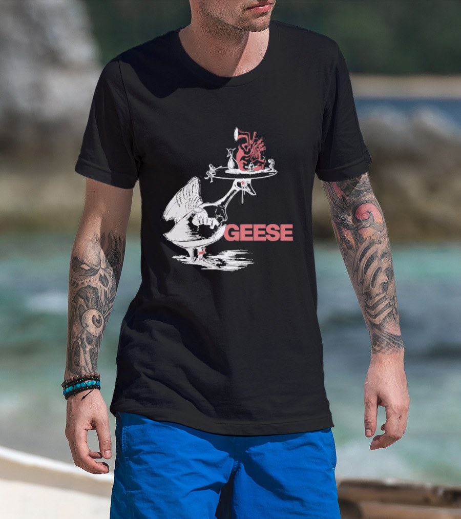 Geese Hieronymus Bosch Style Heart T-Shirt