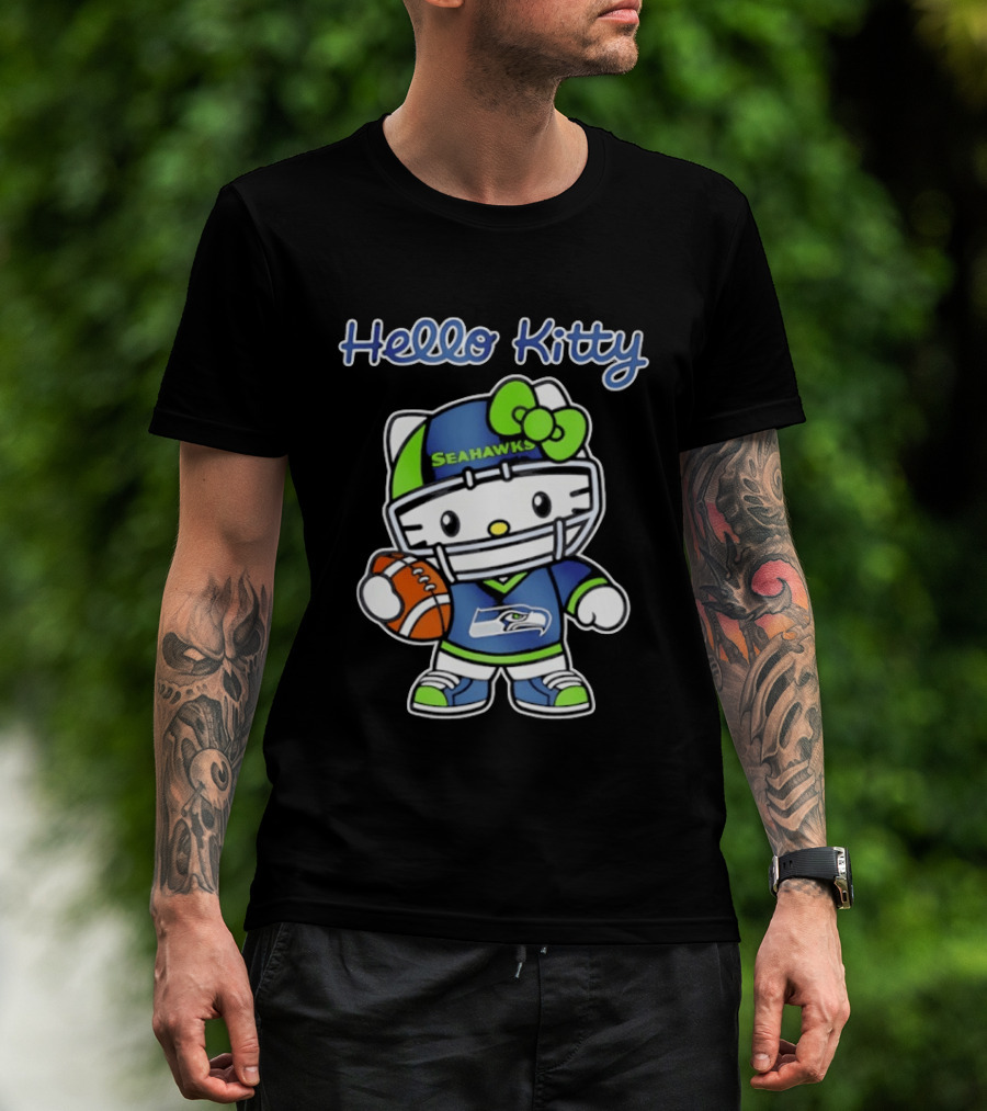 Hello Kitty Seahawks Football Collaboration T-Shirt