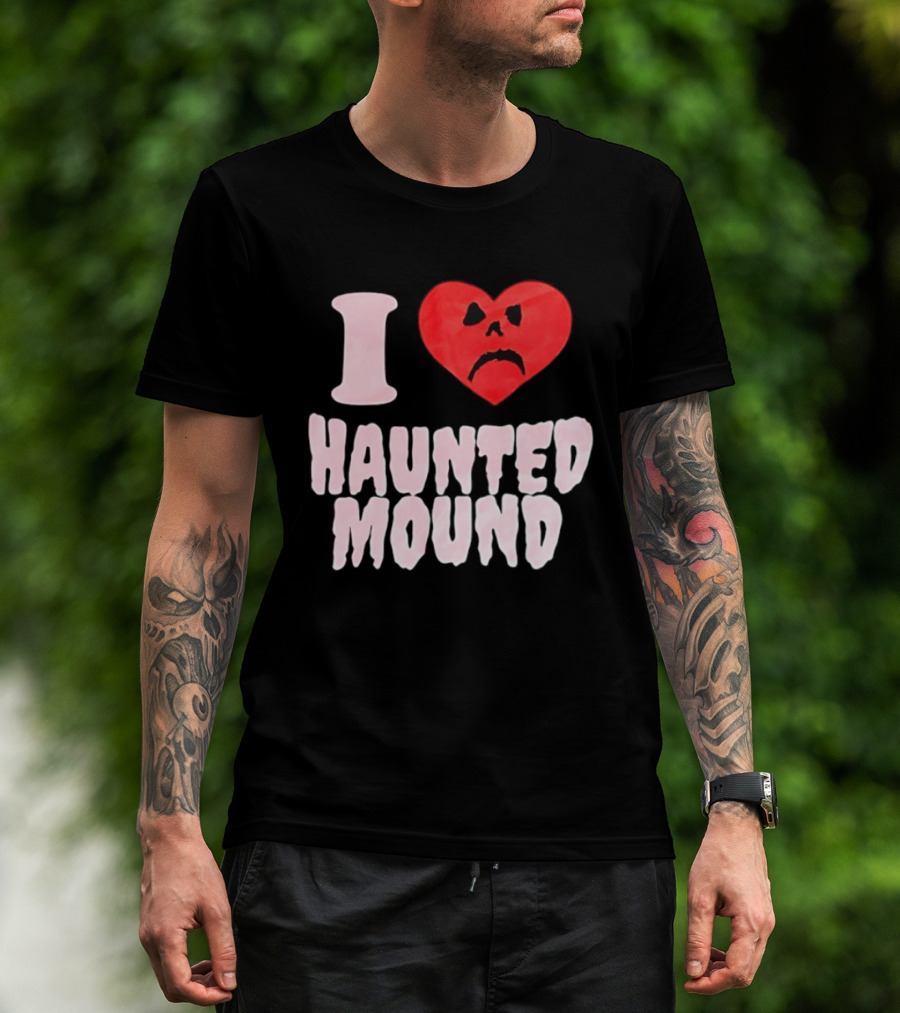 I Love Haunted Mound Heart Face T-Shirt