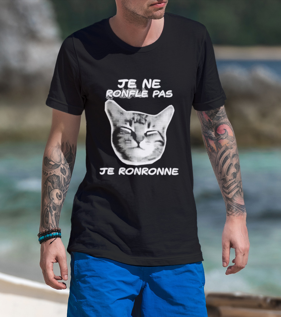 Je Ne Ronfle Pas Je Ronronne Cat T-Shirt