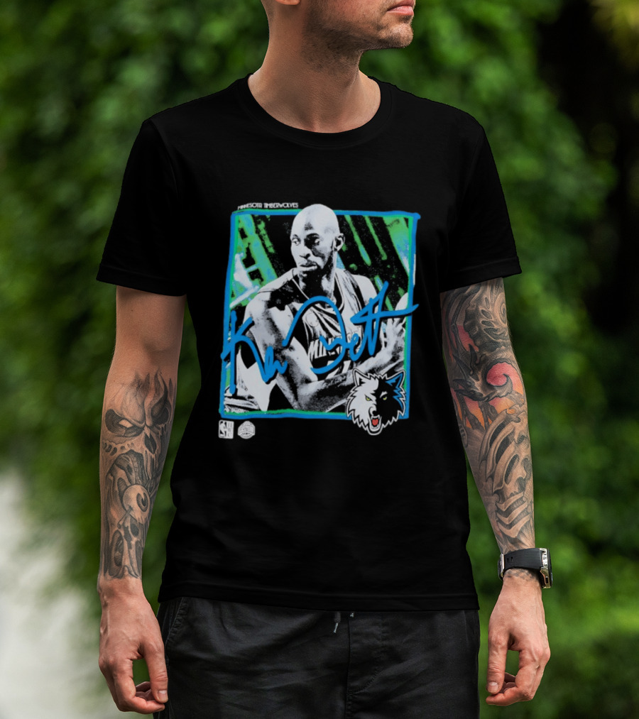 Kevin Garnett Minnesota Timberwolves NBA Basketball Icon Blue Green T-Shirt