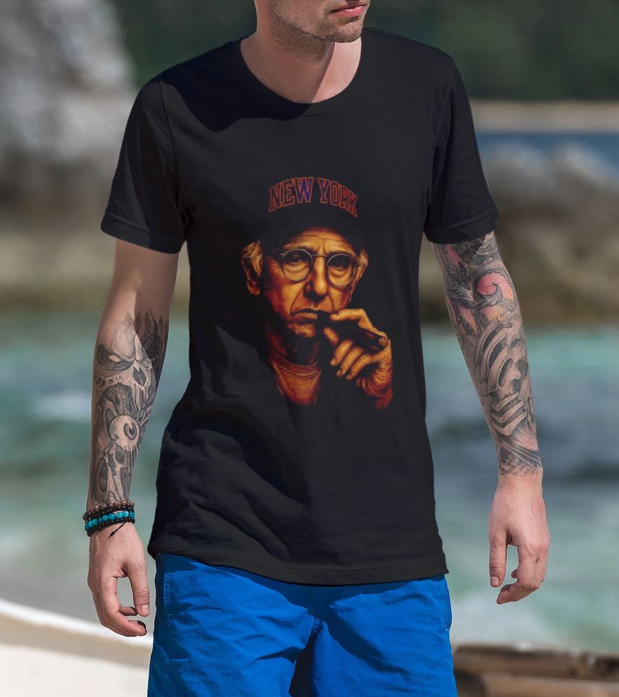 New York Hat Wearing Figure With Cigar Mood T-Shirt