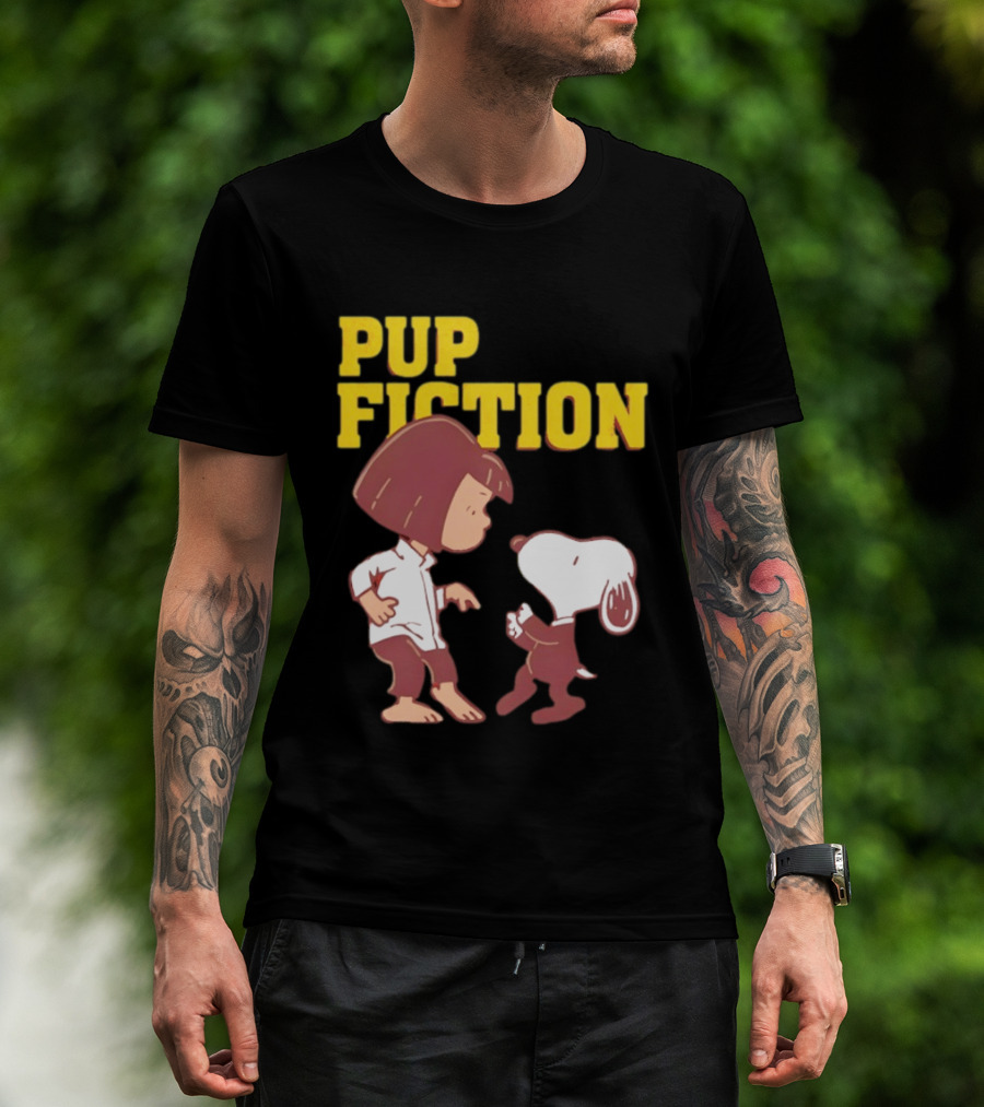 Lucy And Snoopy Pup Fiction Mashup Peanuts Characters T-Shirt