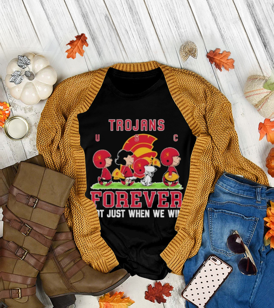 USC Trojans Peanuts Forever Not Just When We Win Charlie Brown Snoopy T-Shirt
