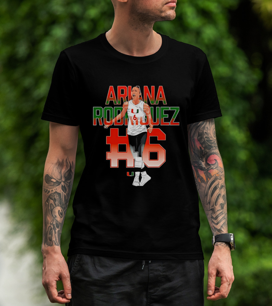 Ariana Rodriguez Miami Volleyball Legends Caricature NCAA #6 T-Shirt