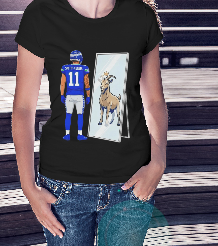 Jaxon Smith Njigba Seattle Seahawks Mirror Goat Football T-Shirt