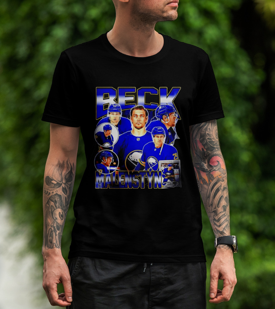 Beck Malenstyn Buffalo Sabres NHL Hockey Player Collage T-Shirt