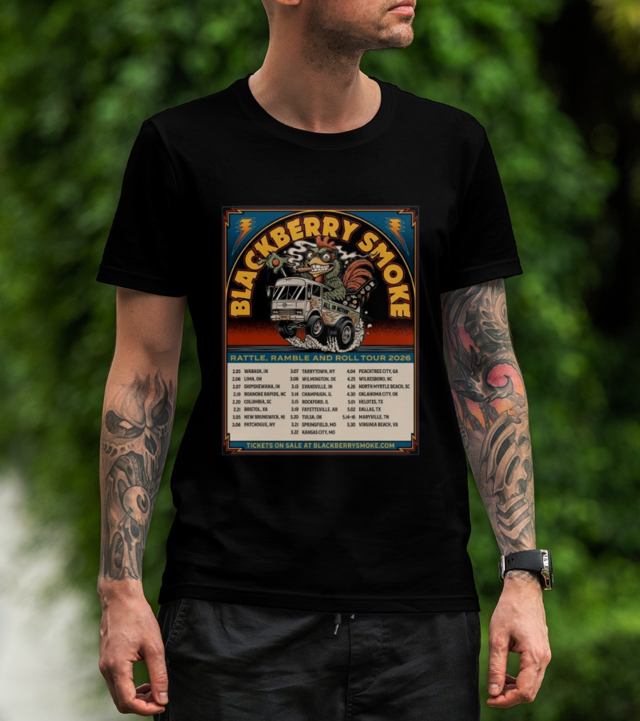 Blackberry Smoke Rattle Ramble And Roll Tour 2026 All Or Nothin Truck Dates T-Shirt