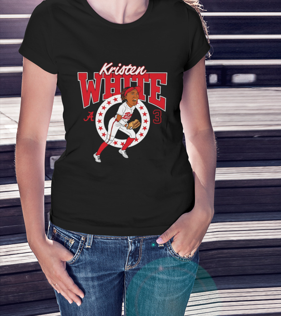Kristen White Alabama Softball Legends Number 3 Player Collage T-Shirt