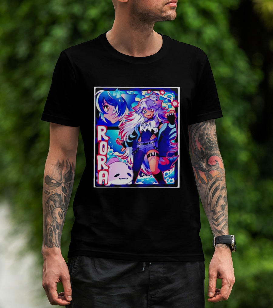 Rora Anime Character Vibrant Art With Cute Fantasy Elements And Pink Creature T-Shirt