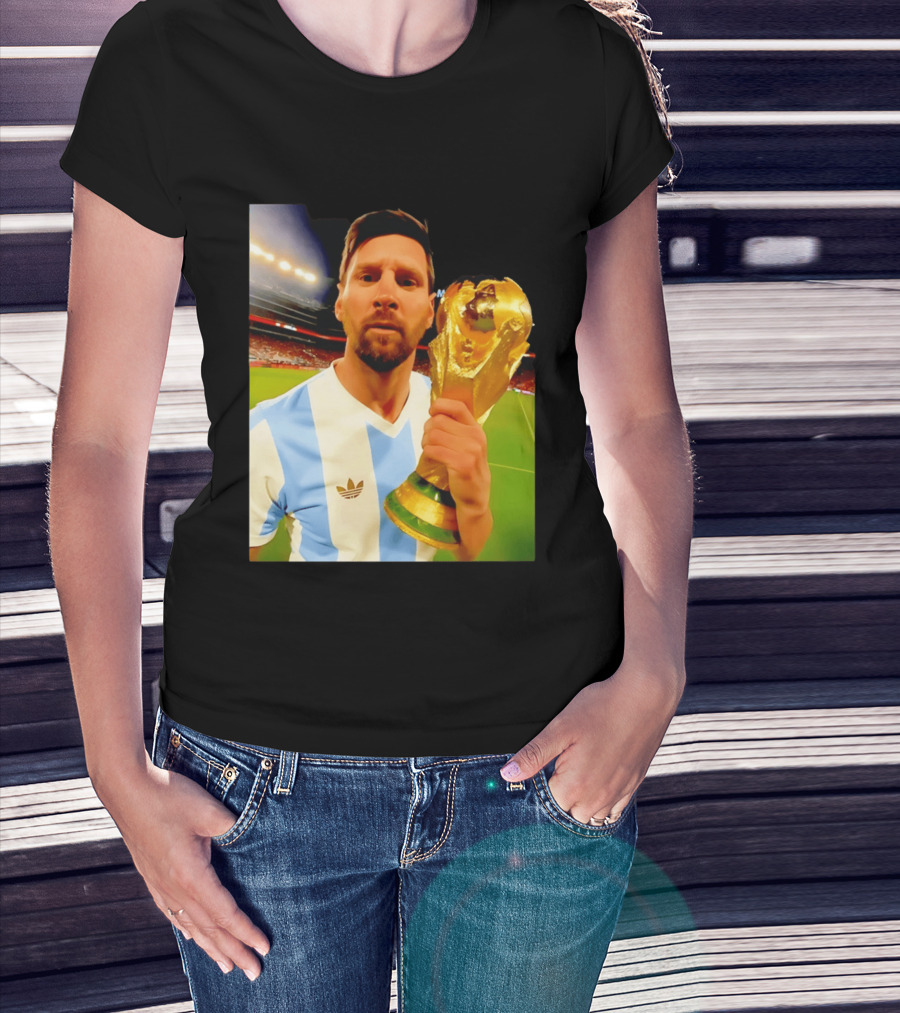 Argentina World Cup Messi Trophy Victory T-Shirt