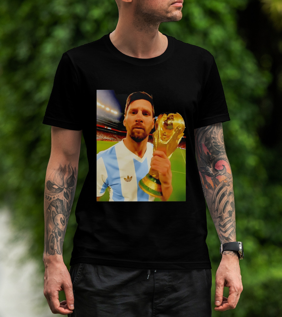 Argentina World Cup Messi Trophy Victory T-Shirt