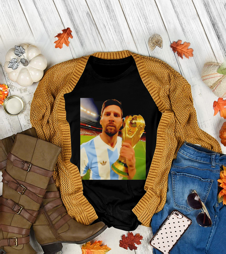 Argentina World Cup Messi Trophy Victory T-Shirt