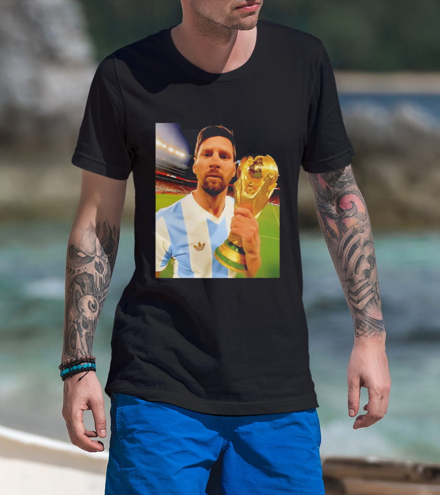 Argentina World Cup Messi Trophy Victory T-Shirt